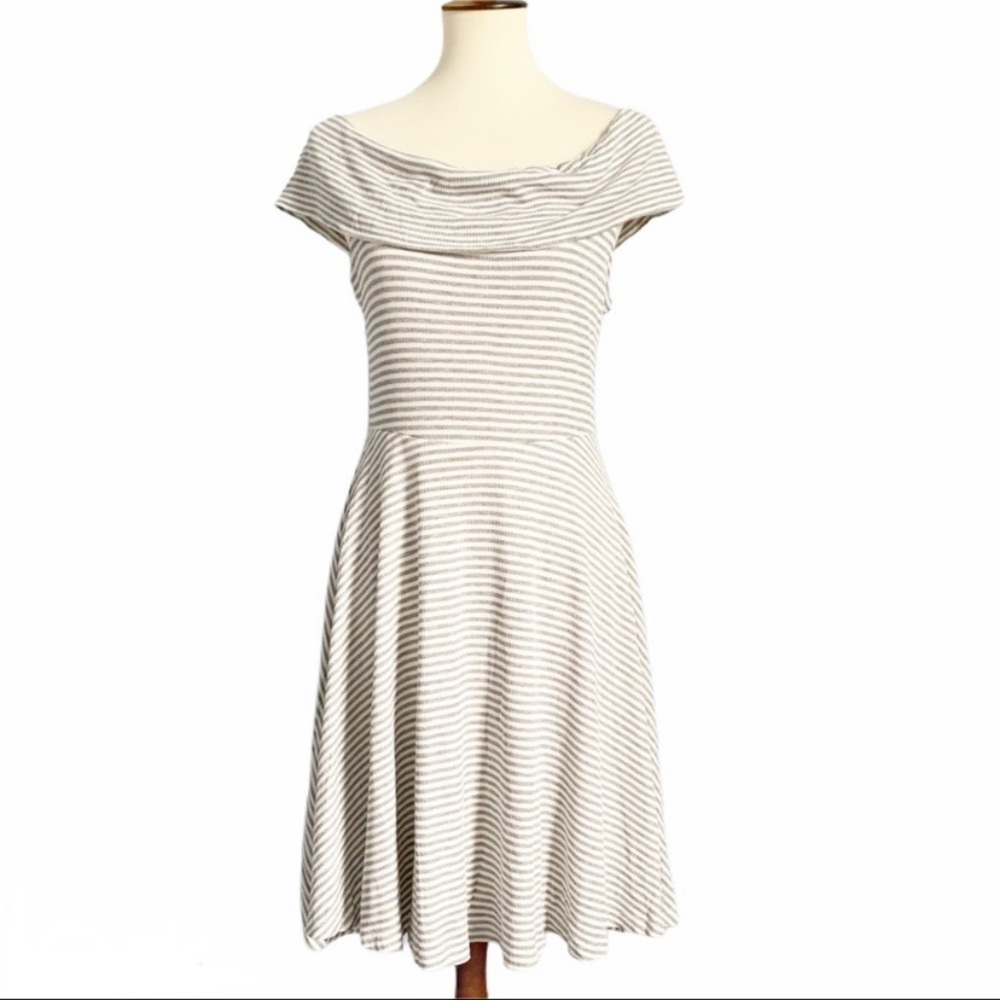 ALTAR’D STATE Off Shoulder Cream Striped Dress NWT
